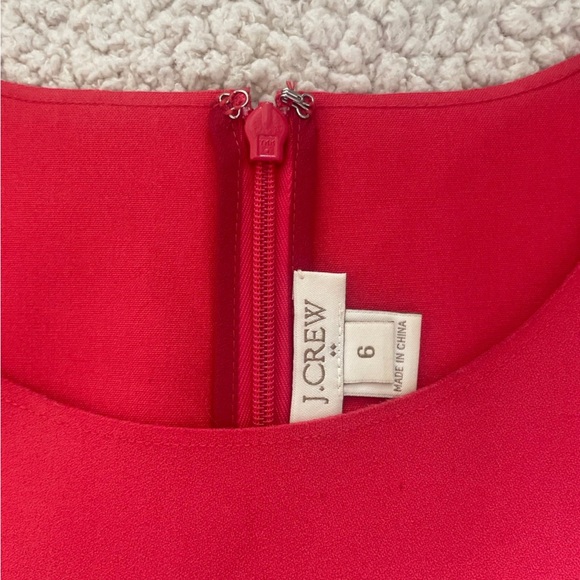 J. Crew Womens Shift Dress Sleeveless Round Neck Back Full Zip Coral 6 scallop - Picture 2 of 8